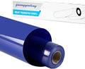 guangyintong Blue Heat Transfer Vinyl HTV Rolls, 12" x 8ft Blue Iron on Vinyl for T-Shirts Glossy Surface Blue HTV Vinyl for All Cutter Machines Easy to Cut & Weed for Heat Vinyl Design