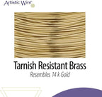 Artistic Wire, 28 Gauge Tarnish Resistant Brass Craft Wire, 523 ft