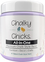 Chalky Chicks All-in-One Chalk Paint for Furniture or Cabinet - 8Fl Oz-Matte Finish Sweet Lilac (Light Purple) for Metal, Wood Furniture Paint - No Sanding All-in-One for Home Decor & Crafts, USA Made
