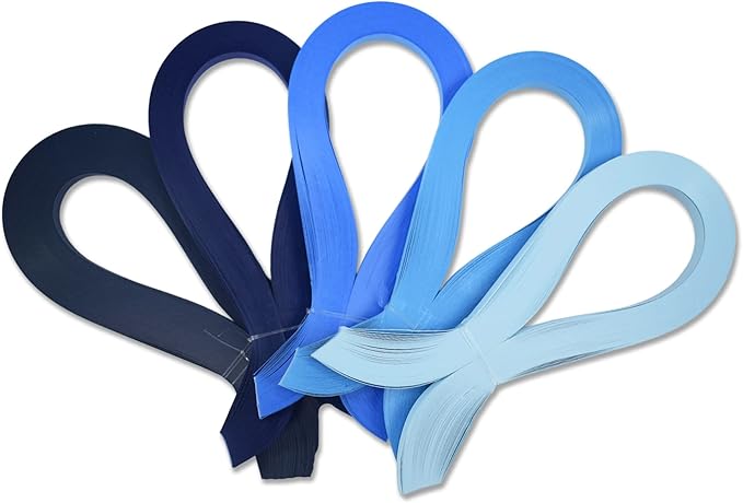 CrafTreat Blue Quilling Paper Strips for Craft Work - 500 Quilling Strips 5mm 30 CM Length - Paper Quilling for Decorating Cards, Gift Bags, Picture Frames and Scrapbooking