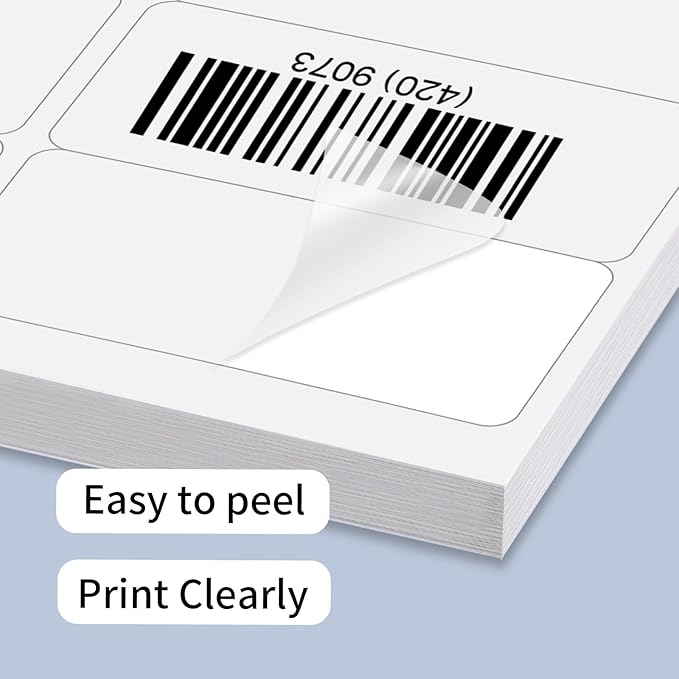 STARLIBOO Transparent Stickers Labels - 2" x 4" Address Labels Mailing Stickers for Laser/Inkjet Printer 8.5"×11"- 20 Sheet