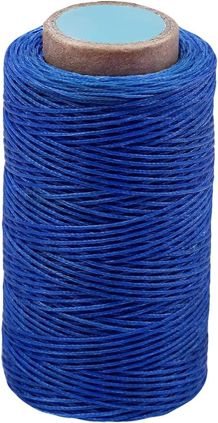 284 Yards Waxed Thread, 210D Heavy Duty Upholstery Wax Thread for Leather Sewing,0.8mm Flat Waxed Linen Cord for Bookbinding/Shoe Repairing/Leather Projects