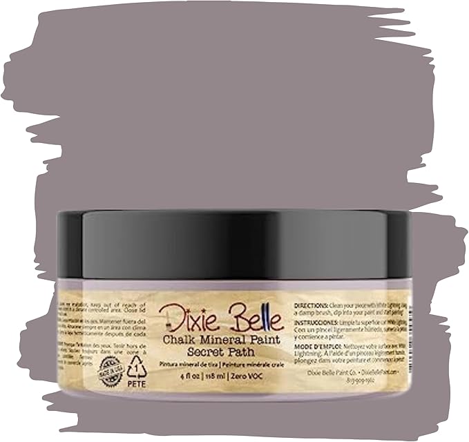 Dixie Belle Paint Company Chalk Finish Furniture Paint - Secret Path (4oz) - Matte Dusty Lilac Chic Chalk Mineral DIY Furniture Paint