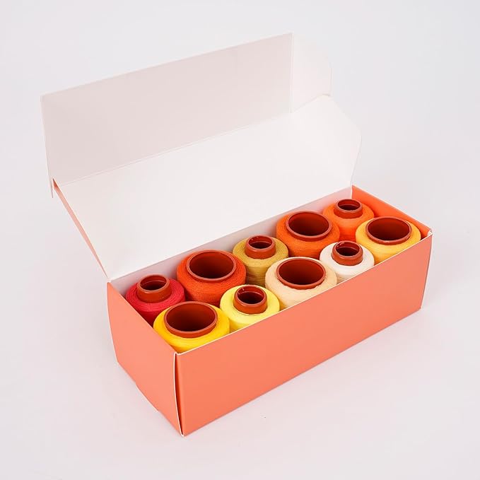 10 Pcs Sewing Thread, All Purpose Sewing Thread, 10 Spools Assorted Colors Each 800 Yards of Polyester Threads for Sewing Machine, Hand Stitching, Quilting, Serger (Yellow Color System)