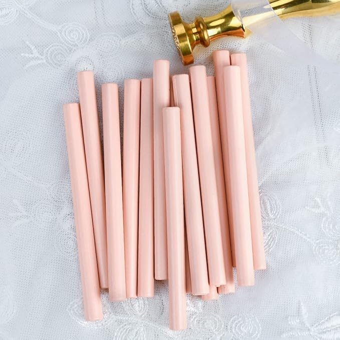 16 PCS Dirty Pink Small Glue Gun Sealing Wax Sticks for Mini Glue Gun, Make Wax Seals for Wedding Invitations/Thanks Card/Envelopes/Teenager Girls Xmas Gift Wrapping/Baby Shower Card Gifts