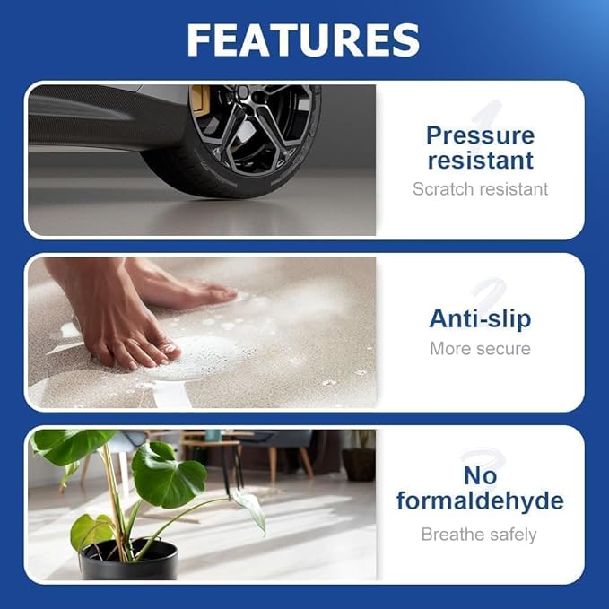 Epoxy Colored Sand Floor Paint, Epoxy Floor Paint for Concrete, High Gloss Marble Effect Coating, Waterproof Non-Slip Concrete Paints, Suitable for Indoor/Outdoor Use (Yellow,64 oz/2 kg)
