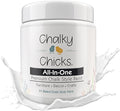 Chalky Chicks All-in-One Chalk Paint for Furniture or Cabinet - 8 Fl Oz - Matte Finish CottonTail White for Metal, Wood Furniture Paint - No Sanding All-in-One for Home Decor & Crafts, USA Made