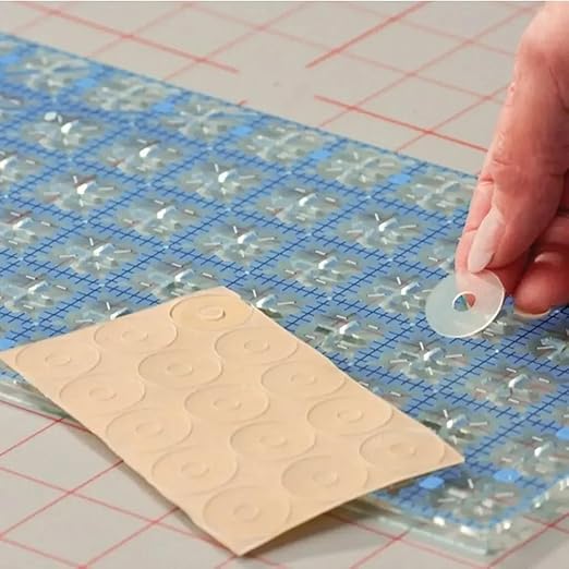 HONEYSEW Quilting Templates Acrylic Sewing Ruler with Non-Slip Rings for Quilting and Sewing Fabric Cutting Angles Rectangle Ruler (5"x5")