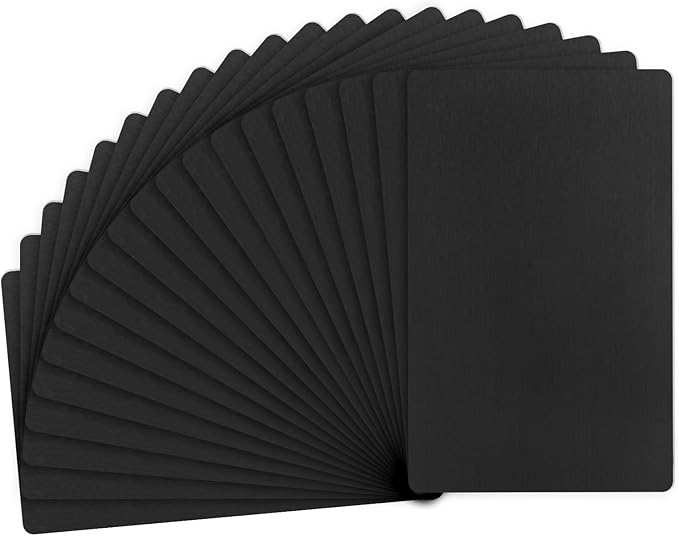 20-Pack Anodized Aluminium Laser Engraved Mount Metal Plate 3x2x0.02 Inch Engraver Blank Anodized Aluminum Sheets for DIY Laser Printing/Home/Office[Black]
