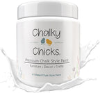Chalky Chicks All-in-One Chalk Paint for Furniture or Cabinet -16Fl Oz-Matte Finish Powdered Snow (Pure White) for Metal, Wood Furniture Paint - No Sanding All-in-One for Home Decor & Crafts, USA Made