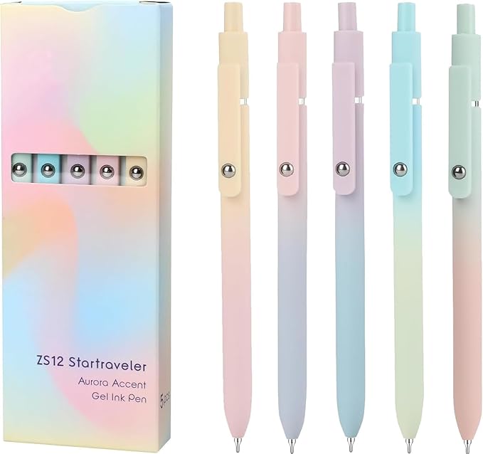 Vanhench 10Pcs Gel Pens, Cute Pens for Trendy Teen Girl Stuff, Happy Birthday Gift Basket, Aesthetic School Supplies, Ideal for 8 9 10 11 12 13 14 Year Old Girl (10PCS Gradient)
