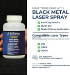 Liquid Ready Laser Marking Powder-Brilliance Laser Inks -BLI101MBLIQ120- Black Laser Ink for Metals Marking with CO2/Fiber/YAG (120 ml, Black)