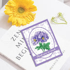 ORIGACH Geranium Layering Stencil Stamp and Die Set for Card Making, Flower Stencil Template Silicone Clear Stamps and Metal Die Sets for DIY Scrapbooking Photo Album Crafting