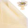 FUHITIM 20 Sheets Flower Wrapping Paper - Waterproof Floral Bouquet Wrapping Paper, Florist Supplies Packaging Paper for Wedding Birthday Gift DIY Crafts (Light Yellow)