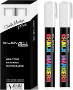 White Liquid Chalk Markers - Chalk Markers White - Dry Erase Markers Pen - for Chalkboard Signs, Windows, Blackboard, Glass