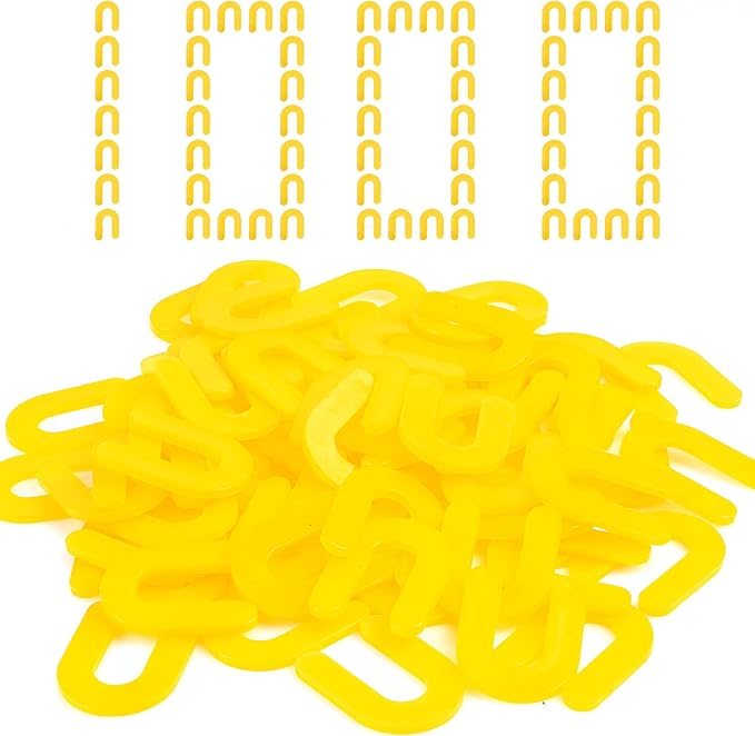 Horseshoe Shim Tile Spacers 1/16 Inch Tile Spacers U Shape Plastic Shims for Tile Leveler Spacers (1/16 Yellow 1000 pieces)