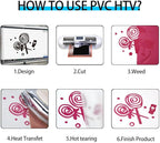 guangyintong Heat Transfer Vinyl Rose Red HTV Rolls, 12" x 12ft Rose Red Iron on Vinyl for T-Shirts, Matte Surface HTV Vinyl for All Cutter Machine Easy to Cut & Weed for Heat Vinyl DIY Design