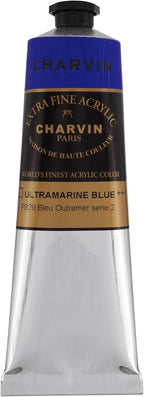 Charvin Extra Fine Professional Acrylic Paint - Ultramarine Blue, 150ml Tube, Triple-Milled, Lightfast Pigments, Open Stock Artist Acrylic Paints in Nature-Inspired Hues