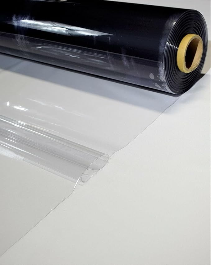 Metro Screenworks Tinted Clear Vinyl Roll (Partial) - Tinted Clear Marine Vinyl 30 Gauge Sheet - 54-in x 47 Yards - Double Polished Heavy Duty Plastic Sheeting for Windows, Boats, Greenhouse, & More