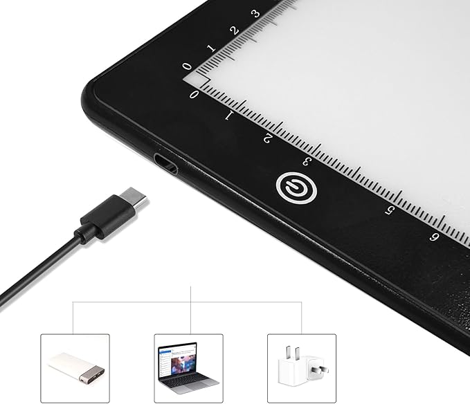 LUXJOYFUL A4 LED Tracing Light Box Board, Ultra-Thin Stepless Diamond Painting Light Board, Lightbox for Tracing and Drawing, Vinyl Weeding, Artist, Tattoo