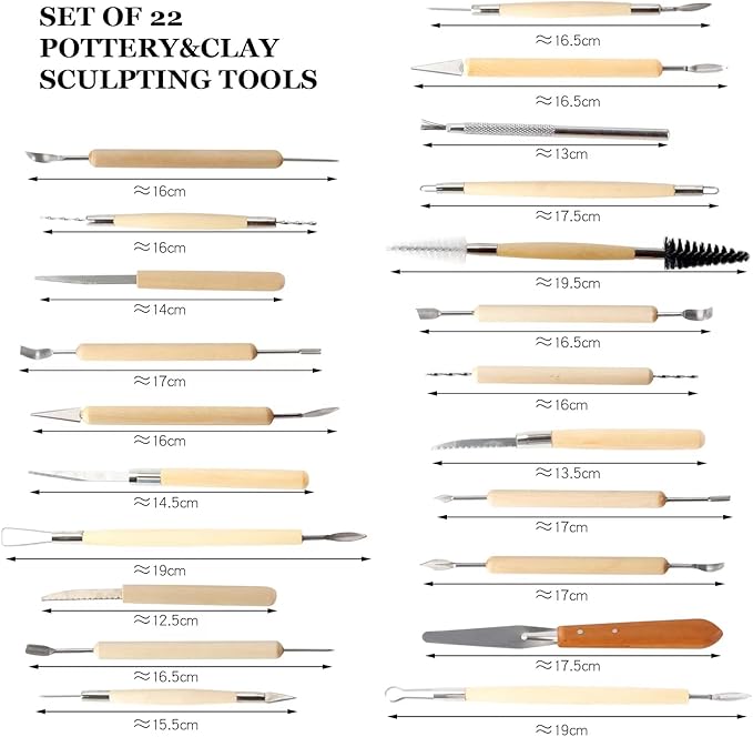 Clay Tools 46PCS Pottery Tools Clay Sculpting Tools Polymer Clay Tools Kit Ceramic Tools for DIY Handcraft Modeling Clay Carving Tools Set