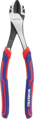 WORKPRO 8 Inch High Leverage Diagonal Pliers, Wire Cutters Heavy Duty in CRV Steel, Diagonal Cutters for Cutting Wires