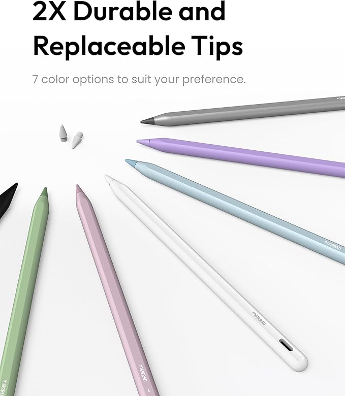 Metapen Pencil A8 for Apple iPad 2018-2025, (2X Faster Charge), Tilt Sensitivity, Pixel Precision, Stylus Pen for iPad 11/10/9/8/7/6th Gen, Pro 12.9/11/13-inch M4, Air 3/4/5/M2/M3, Mini 5/6th, Green