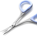 Beaditive Sewing and Embroidery Scissors Set (2 pcs) Curved and Straight, Sharp, Stainless-Steel Design | Precision Tips, Ergonomic Rubber Handle Grip | Small, Compact DIY Use (Extra Sharp)