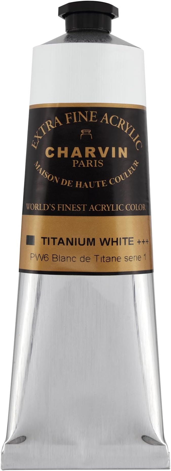 Charvin Extra Fine Professional Acrylic Paint - Titanium White, 150ml Tube, Triple-Milled, Lightfast Pigments, Open Stock Artist Acrylic Paints in Nature-Inspired Hues
