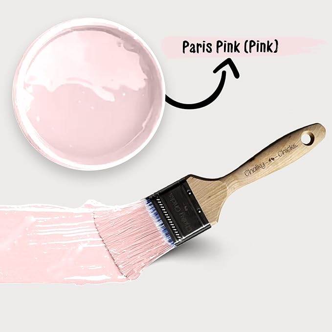 Chalky Chicks All-in-One Chalk Paint for Furniture or Cabinet - 8 Fl Oz - Matte Finish Paris Pink for Metal, Wood Furniture Paint - No Sanding All-in-One for Home Decor & Crafts, USA Made