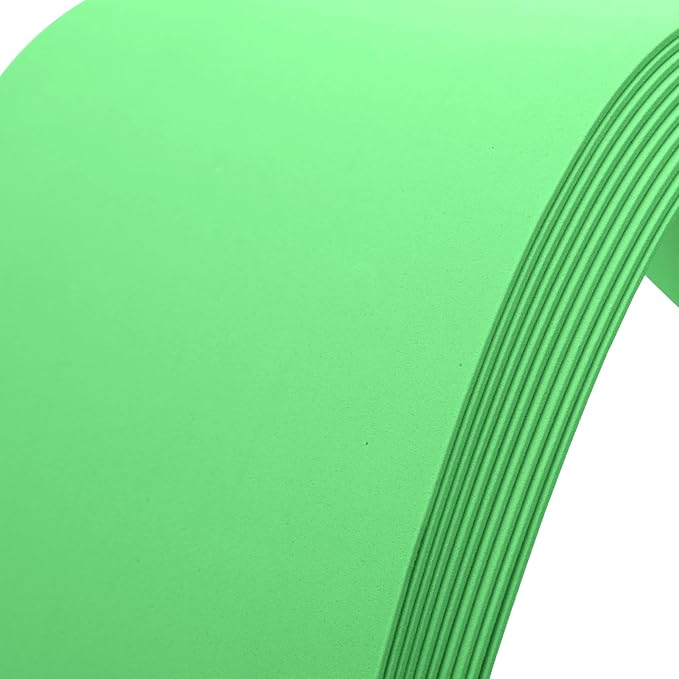 10 Pack Foam Sheets Craft 8 x 12 inch, Eva Color Foam Paper for Art Crafts Projects, Classrooms Scrapbook Gift DIY Cutters Card Party Decoration (Green)