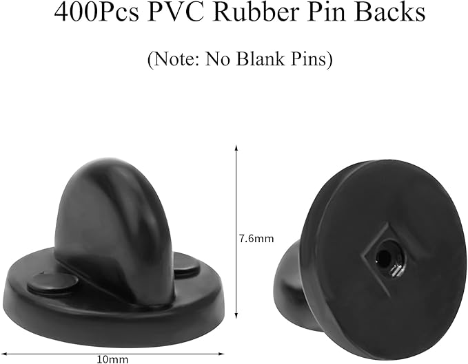 400pcs PVC Rubber Pin Backs Heliltd Butterfly Clutch Pins Backing Keepers Replacement for Uniform Badges Backing Holder Clasp Lapel Pin Enamel Pins