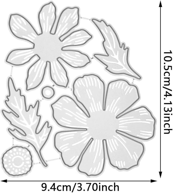 Cutting Dies Metal Stencils Scrapbooking Tools DIY Embossing Template for Paper Card Making Album Arts Crafts Supplies (Flower Set B-9.4x10.5cm)