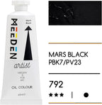 MEEDEN Artist Grade Oil Paint: Mars Black - 60ml/2oz Tube - Professional Art Paints for Canvas Painting