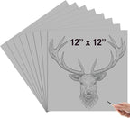 Yeaqee 8 Pcs 12 x 12 Inch Linoleum Block Rubber Carving Block Soft Linocut Blocks Large Linoleum Sheet Unmounted Lino Plates for Engraving Art Project Printmaking Artist Studio Supplies, Gray