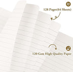 Huhuhero Notebooks Journal, Ruled Notebook, Premium Thick Paper Lined Journal, Black Hardcover Notebook for Office Home School Business Writing Note Taking Journaling, 5"×8.25" (5, Brown)