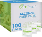 Care Touch 100-Pack Alcohol Wipes - Individually Wrapped Alcohol Prep Pads with 70% Isopropyl - Sterile 2-Ply Antiseptic Swabs for First Aid Kits, Cleaning, Travel and Everyday Use