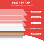 Simetufy Canvas Boards for Painting, 8 x 10 Inch Blank Panels, 100% Cotton for Acrylic & Oil Paints (80 Pack)