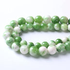 60pcs 6mm Natural Green White Persian Jade Stone Round Beads for Jewelry Making Loose Spacer Beads DIY Bracelets Necklaces 15" (6mm, Green Persian Jade)