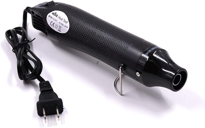Heat Gun,mofa Hot Air Gun Tools Shrink Gun with Stand For DIY Embossing And Drying Paint Multi-Purpose Electric Heating Nozzle 300W 110V (Black,Black)