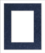 Pack of TEN 8x10 Mats Bevel Cut for 6x8 Photos - Acid Free Navy Suede Precut Matboards For Pictures, Photos, Framing - 4-ply Thickness