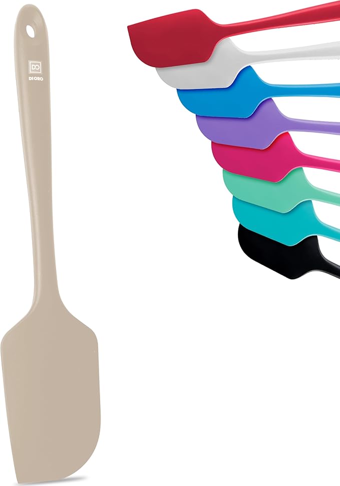 DI ORO Silicone Spatula - 600°F Heat-Resistant Rubber Kitchen Spatula for Baking, Scraping, & Mixing - BPA Free Nonstick Cookware Safe Flexible Utensil for Cooking - Dishwasher Safe (Clay)