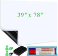 White Board Sticker Adhesive Backing, 39" x 78" Magnetic Dry Erase Board Contact Paper Stick on Wall, Whiteboard Sheet for Teacher Kids Classroom, Include Markers, Eraser with Magnet