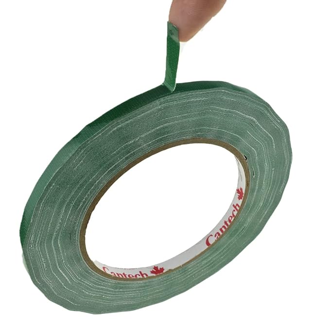 HAHIYO Green 0.25Inch Wide (200Feet/66Yard Total) 2Rolls Floral Tape Waterproof Florist Tape Flower Wrap Adhesive Waterproof Decorative Tape for Bouquet Stem Wrapping Flower Arranging and Floral Craft