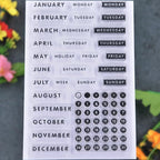 Calendar Month Week Date December Monday Holiday Sunday Clear Stamps for Card Making Decoration and DIY Scrapbooking 2111511