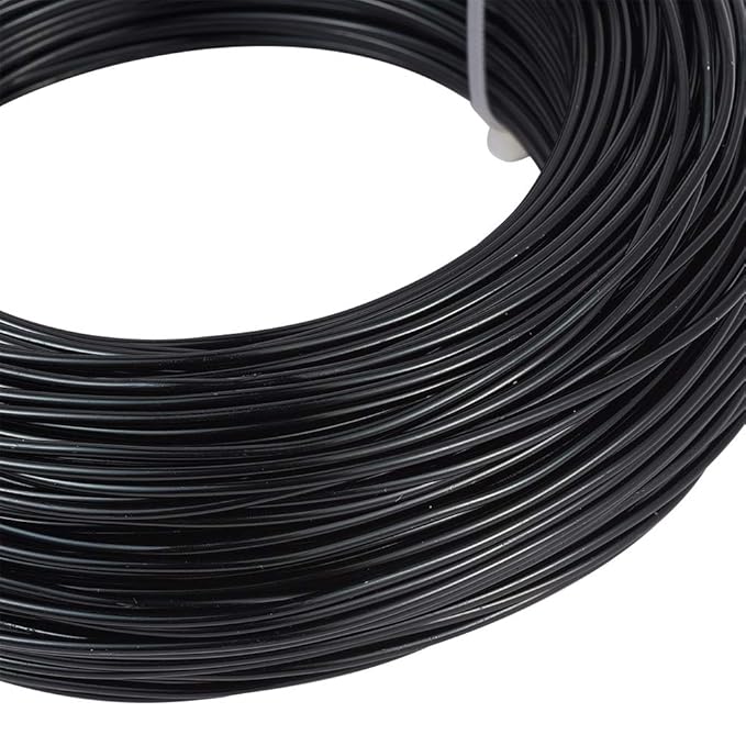 Fashewelry 328 Feet 15 Gauge Aluminum Wire Black Bendable Metal Craft Wire for Beading Jewelry Craft Making (1.5mm)