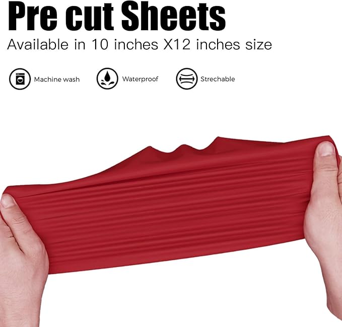 JANDJPACKAGING Red Heat Transfer Vinyl HTV for T-Shirts,10 Pack 12" x 10" Sheets for Iron On T Shirts - for Silhouette Cameo Or Cricut - Heat Press Machine