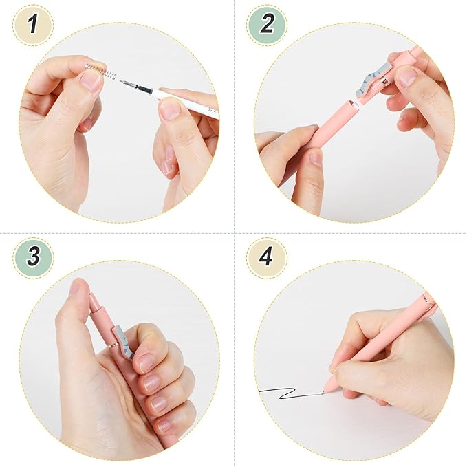FIOVER Cat Pens,4Pcs 0.5mm Quick Dry Black Ink Fine Point Smooth Writing Pens, High-End Series Ballpoint for Journaling Note Taking, Cat Lover Gifts for Women