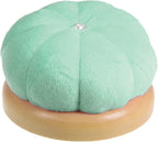 HARFINGTON Wooden Base Needle Pincushions Japanese Style Pin Cushions Round Pin Cushion Needle Holder for Sewing Quilting Needlework DIY Crafts, Light Green
