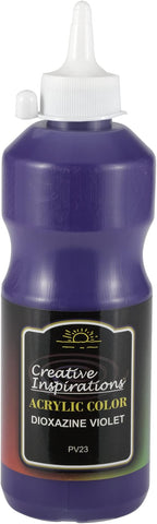 Creative Inspirations Acrylic Paint - Dioxazine Violet - 500 mL Bottle - Smooth & Creamy Consistency, Vibrant Pigmentation, Great Coverage for Artists - Clean Up with Soap & Water